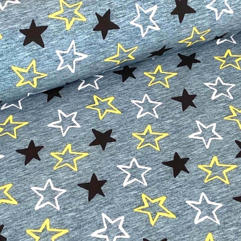 Softshell med stjerner- blåmelert