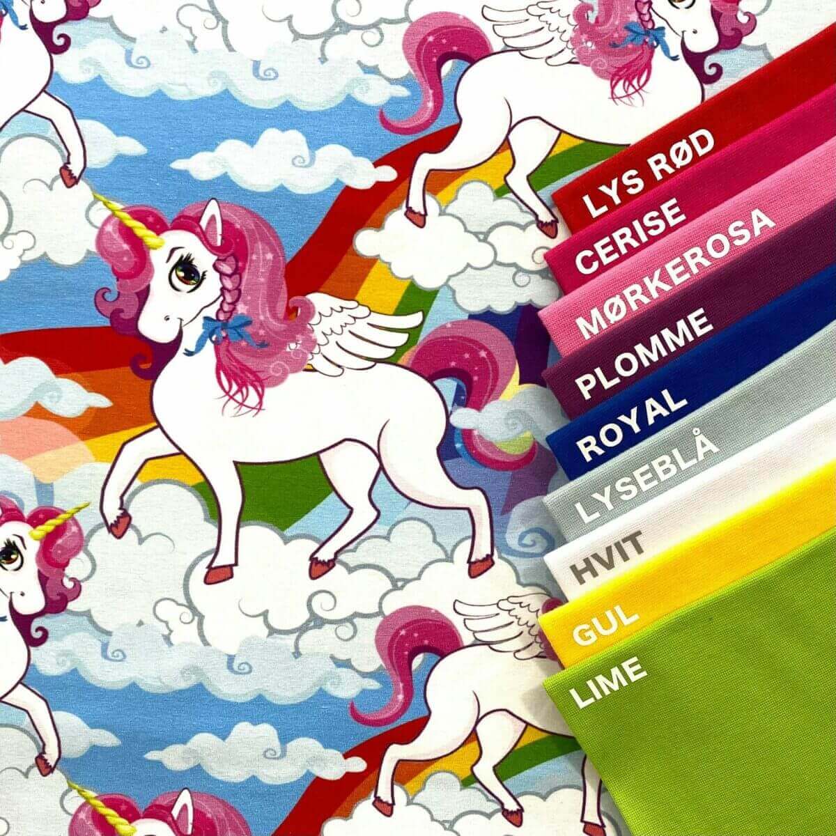 Jersey – Enhjørninger på skyer - lyseblå