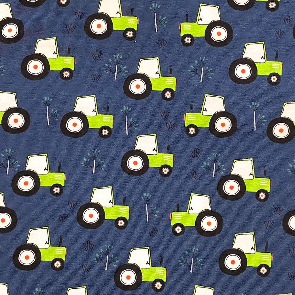 Jersey – Grønne traktorer - denim