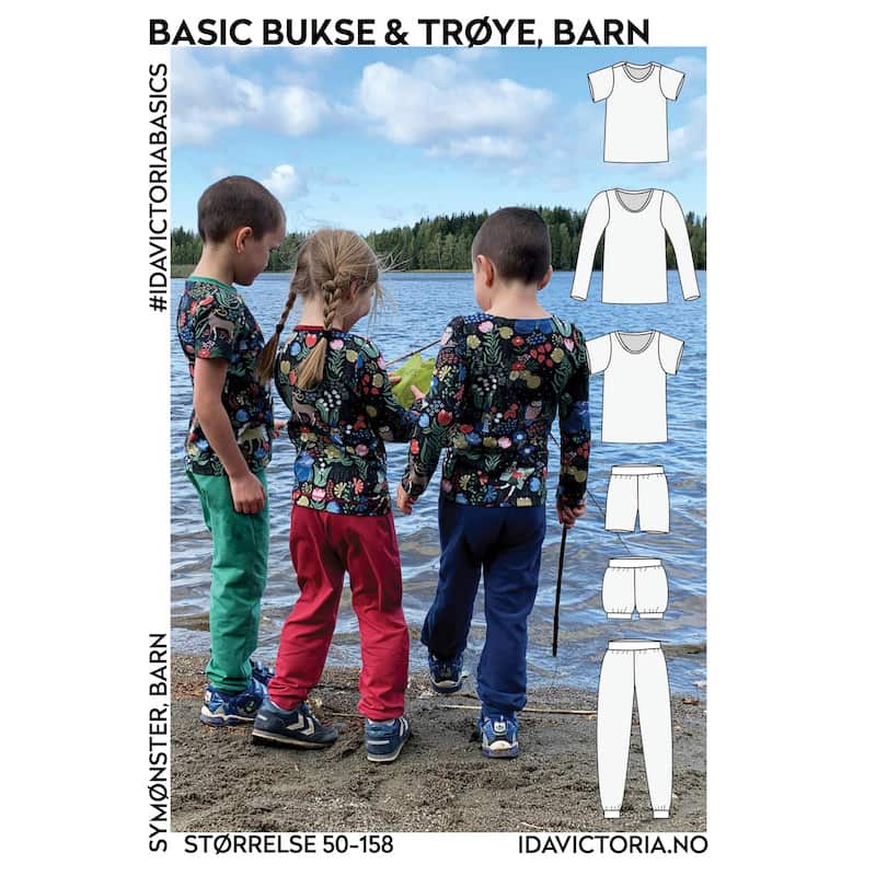 Ida Victoria - Basic bukse & trøye til barn og baby (str. 50-158)