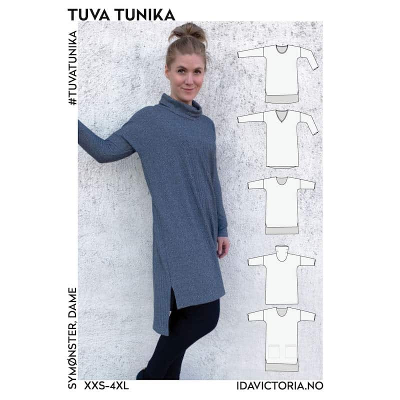 Ida Victoria - Tuva Tunika (XXS-4XL) Mønster, Papir