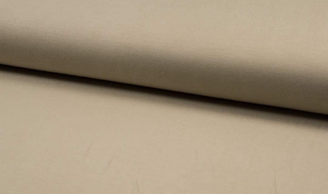 Ensfarget Bambus jersey - Sand