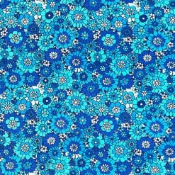 Jersey - Små Retroflowers blå