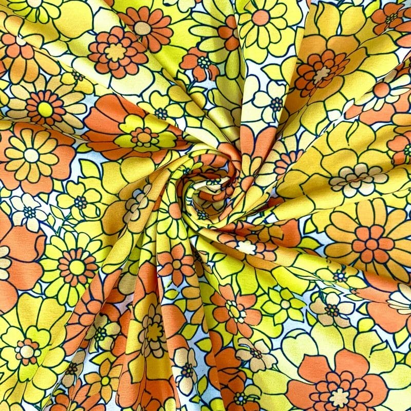 Jersey - Retroflowers gul