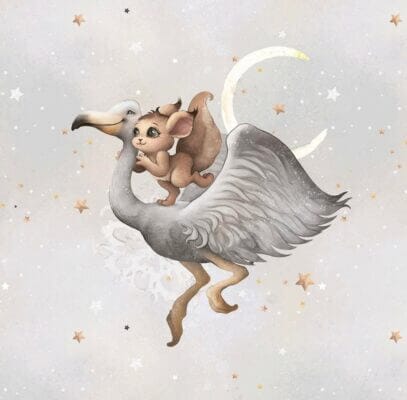 French Terry Panel - Winterdream Squirrel - 40x50